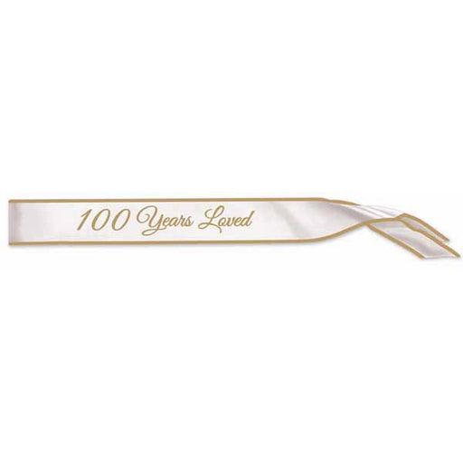 Century of Love 100 Years Loved Satin Sash (1/Pk)
