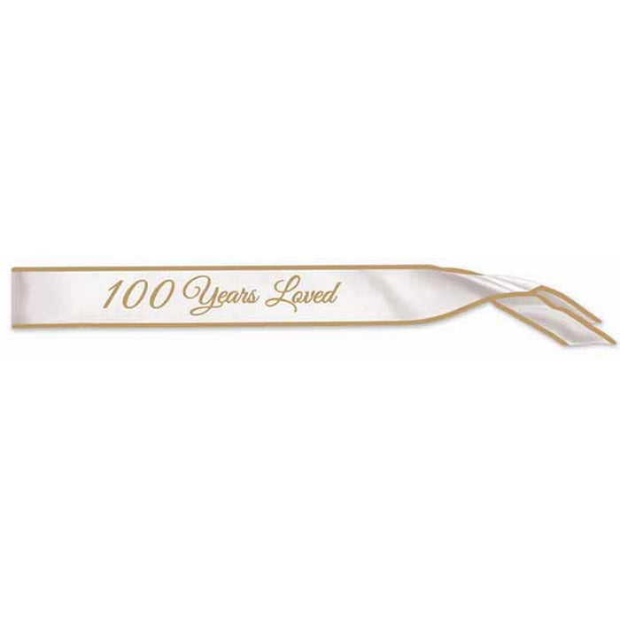 Century of Love 100 Years Loved Satin Sash (1/Pk)
