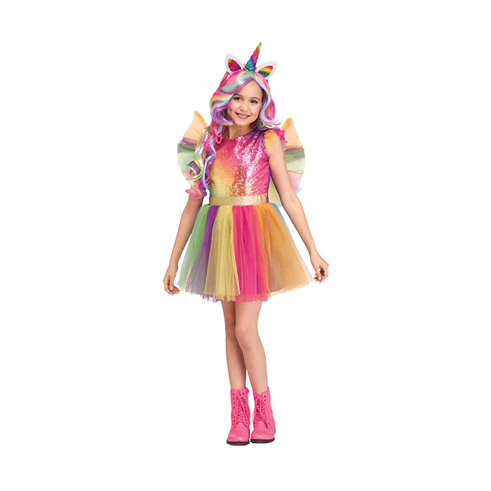 Rainbow Sequin Unicorn Child Costume - Medium (8/10) (1/Pk)