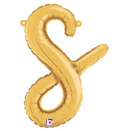 14" Gold Script Letter S.