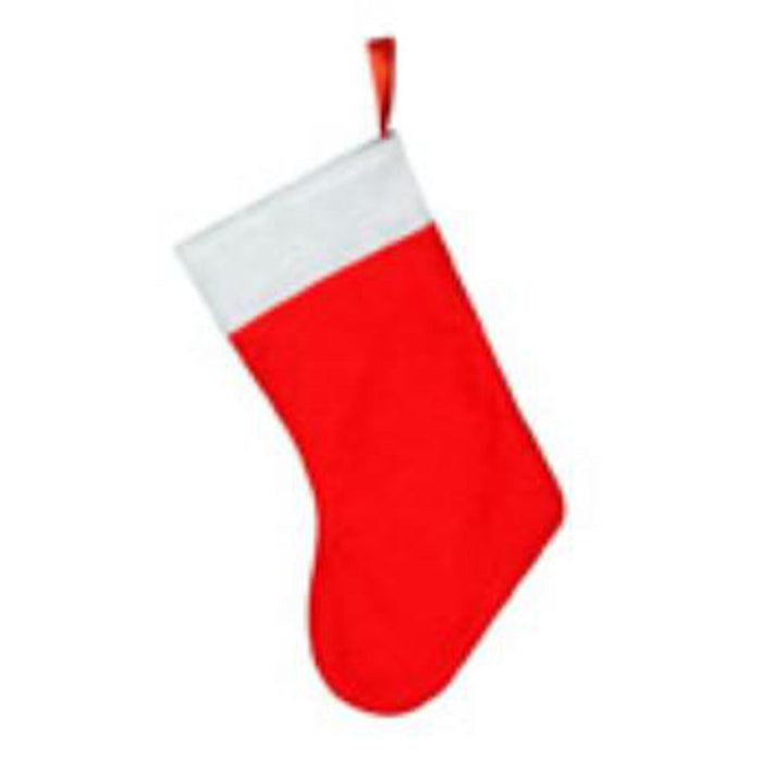 "15" Red And White Felt Christmas Stocking"
