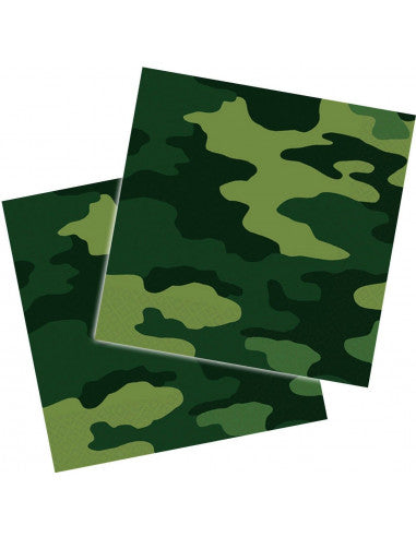 Camouflage Lunch Napkins (16 Pack): Military-Inspired Party Essential (3/Pk)