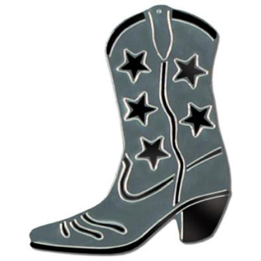 "16" Silver Foil Cowboy Boot Silhouette"