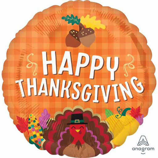 18" Happy Thanksgiving Harvest Foil Balloon (5/Pk)