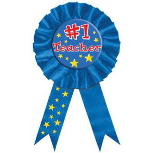 #1 Teacher Rosette Award Ribbon 1/Pkg