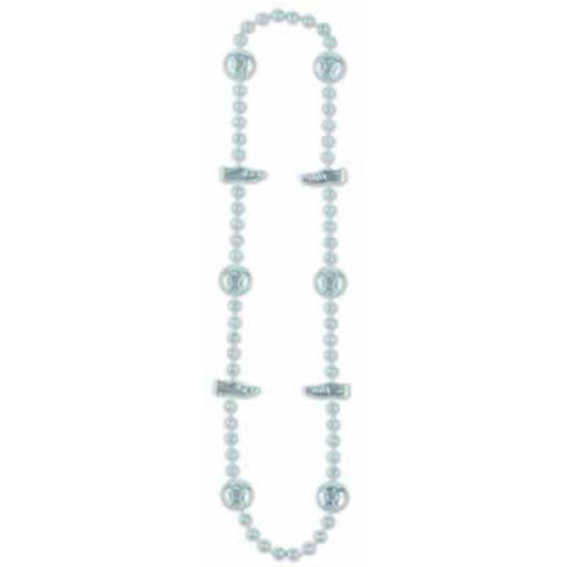 36" Silver Soccer Ball Beads 1/Card.