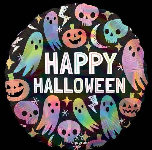Iridescent Pastel Halloween Holographic Round Shape Foil Balloon
