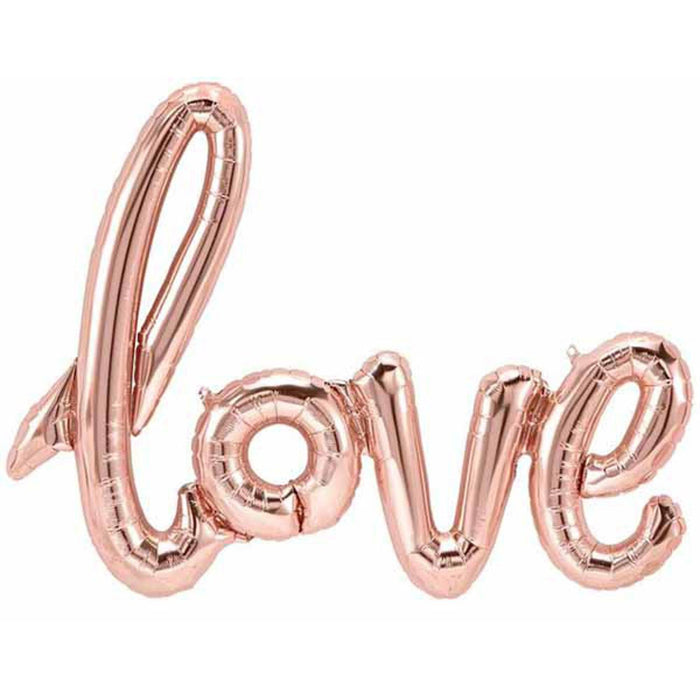 "40-Inch Rose Gold 'Love' Script Package"