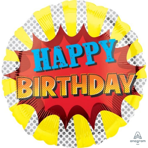 Super Hero Happy Birthday 17" Foil Balloon