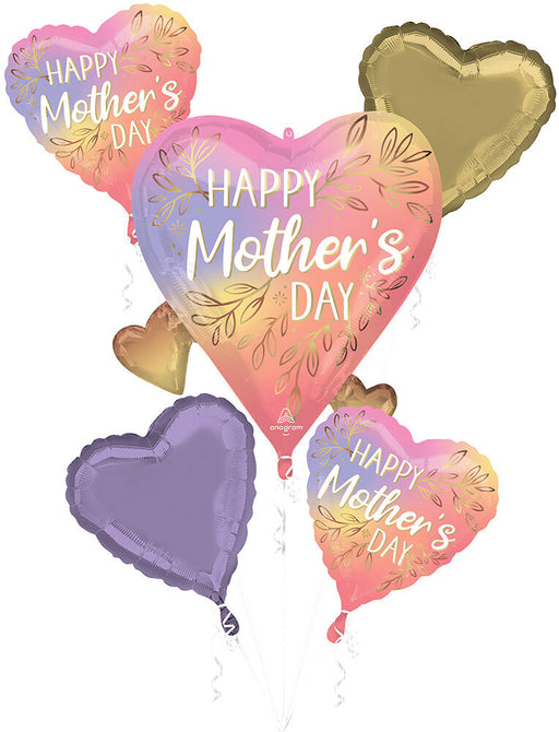 Happy Mother's Day Botanical Hearts Balloon Bouquet