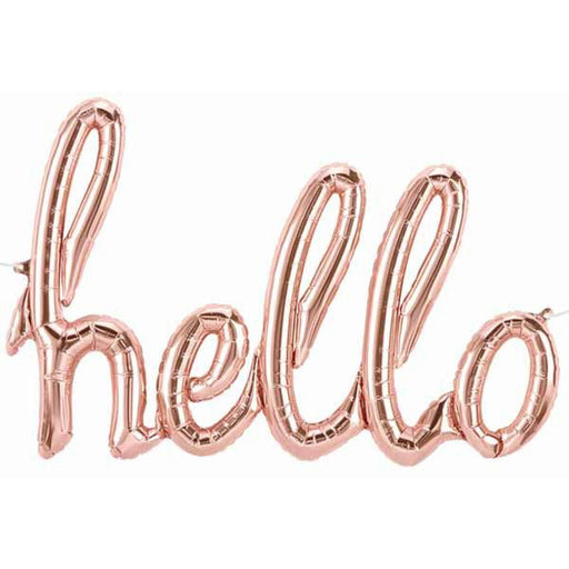 47" Rose Gold Hello Script Wall Art.