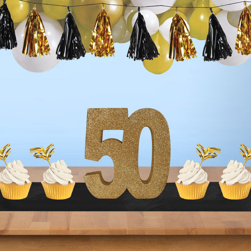 "50" 3-D Glittered Centerpiece - Gold