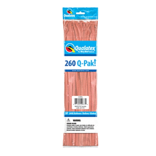 Qualatex Q-Pak Coral 260Q Latex Balloons