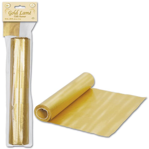 Gold Lame' Table Runner Roll 12" x 50' - Elegant Tableware Decoration (1/Pk)