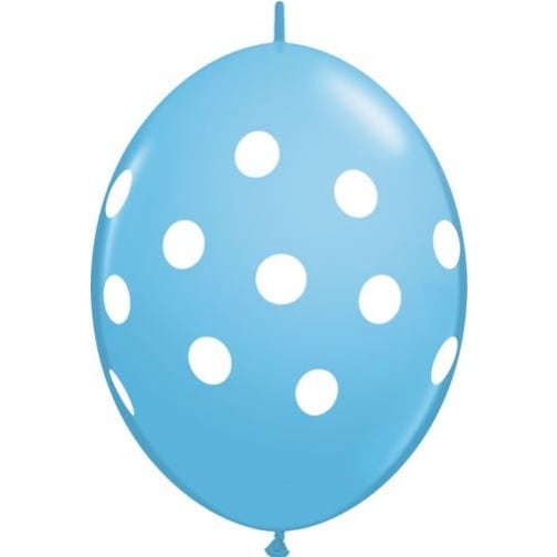 Qualatex QuickLink 12" Big Polka Dots Pale Blue Latex Balloons (50/Pk)