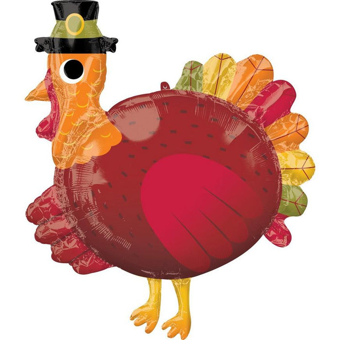 31" Pilgrim Turkey SuperShape Foil Balloon (3/Pk)