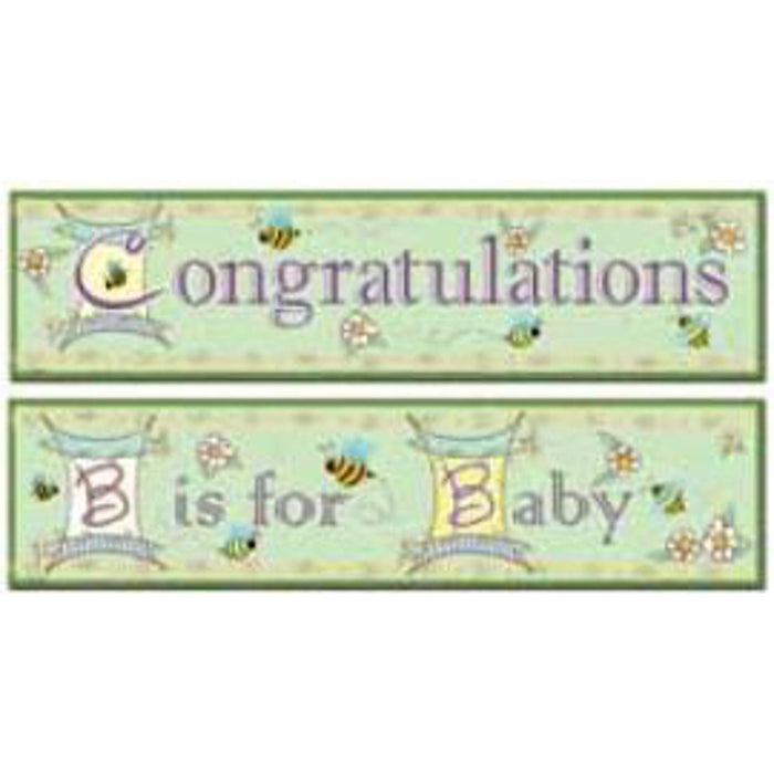 "Adorable B Is For Baby Banner - Double Pack: 15" X 5' Each"