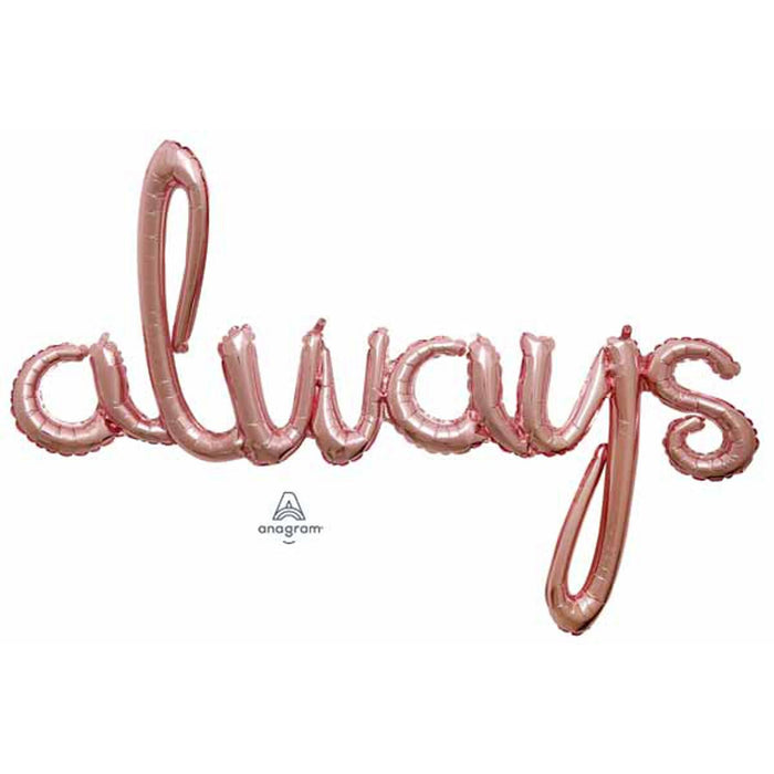 "Always" Gold Plated Rose With Custom Script Phrase.