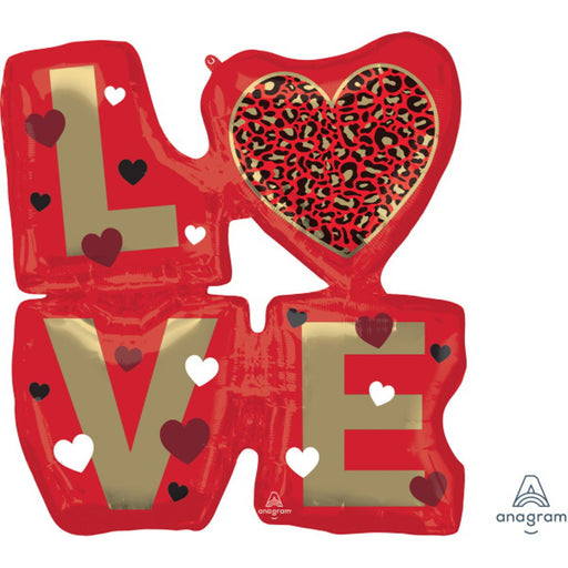 Love Animal Print Balloon - 29" Shape P35 Pkg
