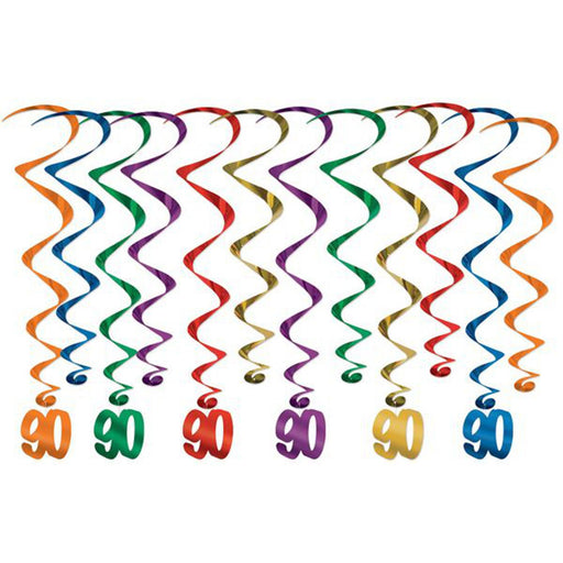 Vibrant Multicolor Whirls: Festive Party Decor for Various Occasions (12/Pk)