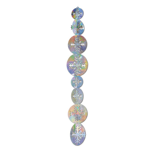 3-D Snowflake Garland With Prismatic Gleam (3/Pk)