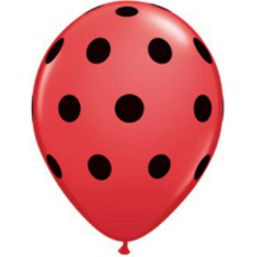 "Big Polka Dots Red Balloons - 100 Count"