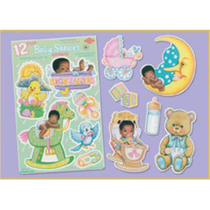 Black Baby Shower Punchouts (12/Pkg)