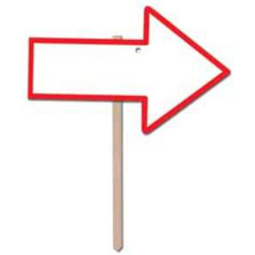 Customizable Blank Arrow Yard Sign with Red Border (18/Pk)