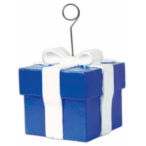 Blue Gift Box Photo/Balloon Holder