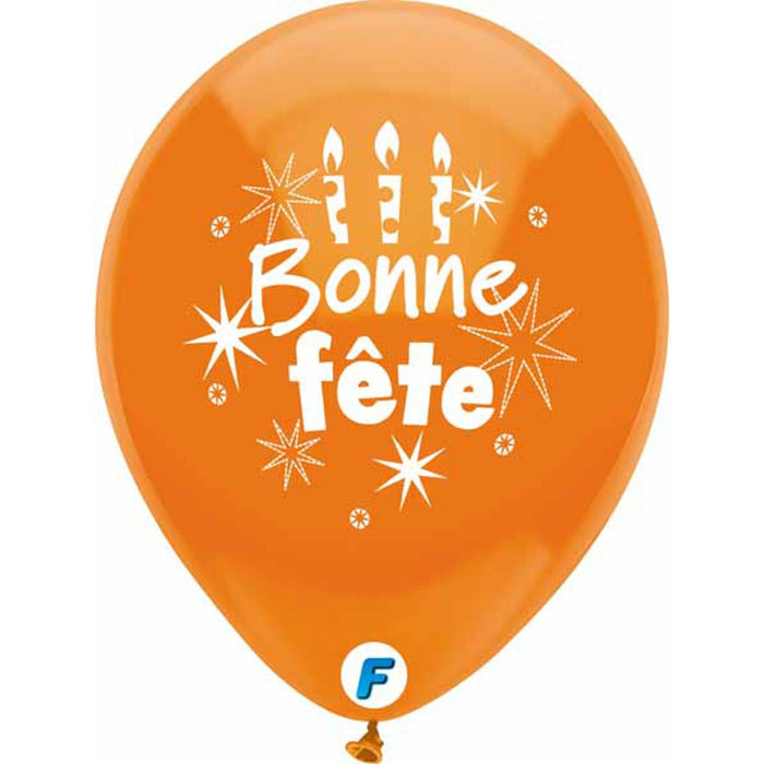 "Bonne Fete Balloons Set - 8 Pack (12" Each)"