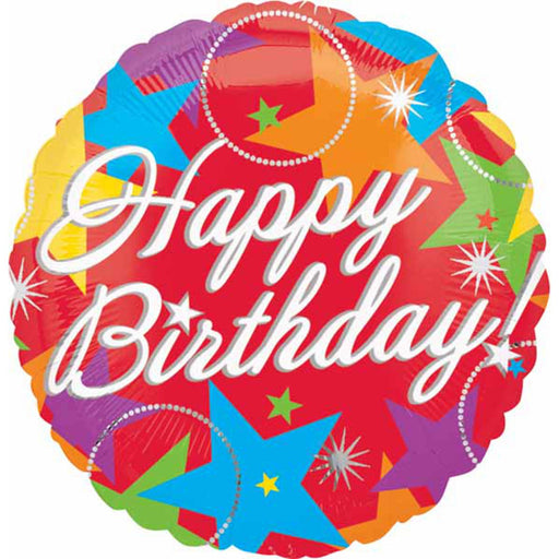 Bursting Happy Birthday Stars 18" Balloon (5/Pk)