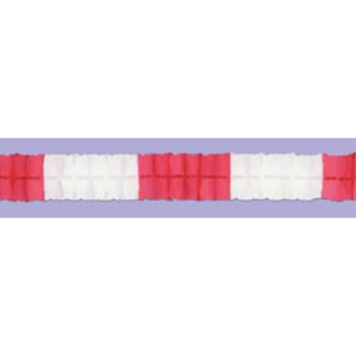 Classic Red And White Leaf Garland - 12 Feet Long