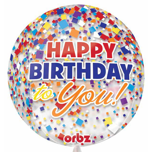 Clear Confetti Orbz Balloons - 16" Xl (G20 Pkg)