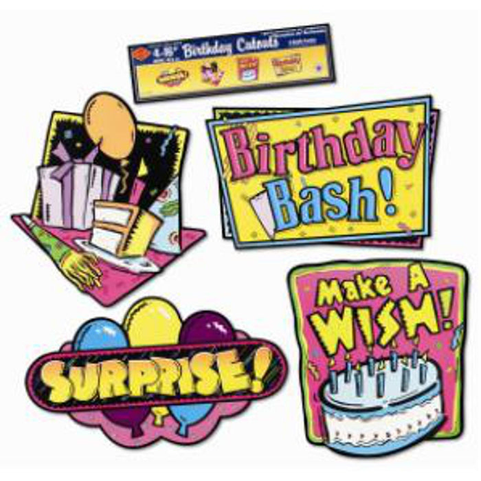 Colorful 16" Birthday Cutouts (3/Pk)