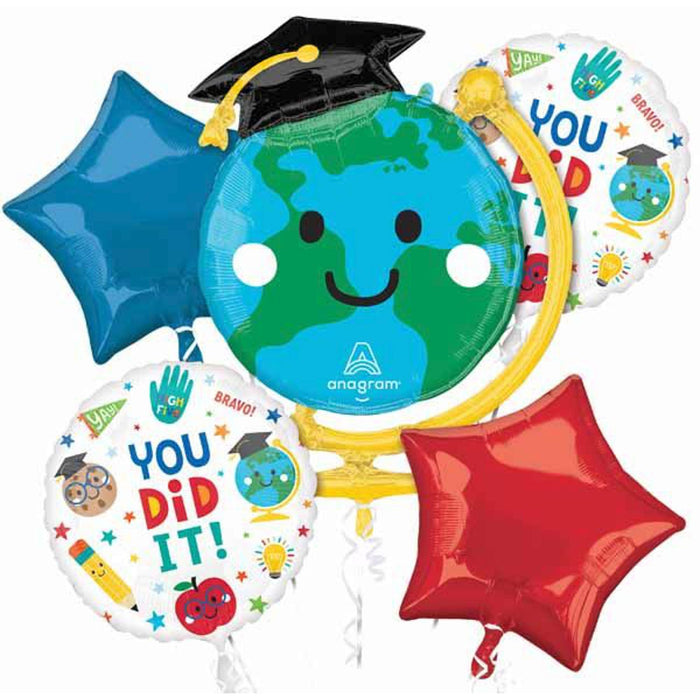 "Colorful Graduation Bouquet With Balloons - P75"