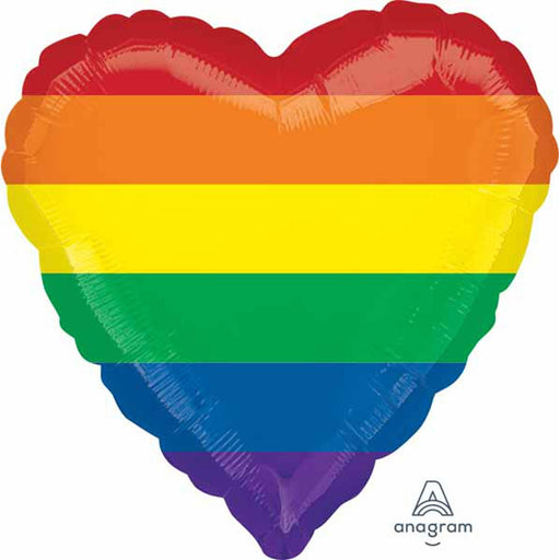 Colorful Heart Balloon - 18" Rainbow Fun S40 Flat