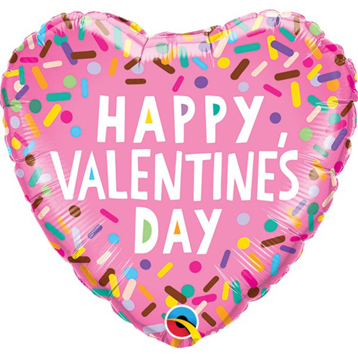 Colorful Hvd Sprinkles Heart Foil Balloon - 9"