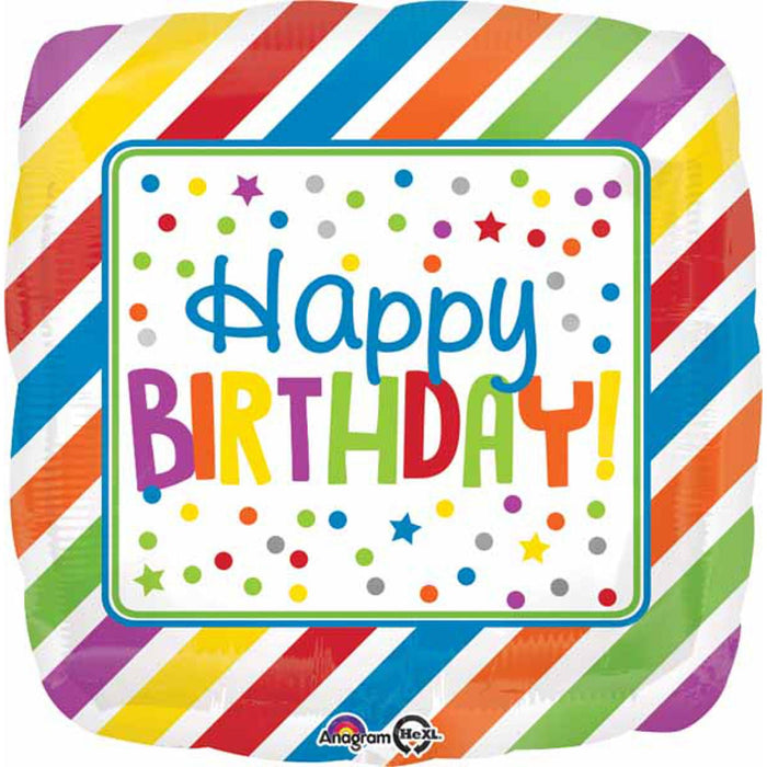 Colorful Stripes & Dots Gift Box - 18" Square