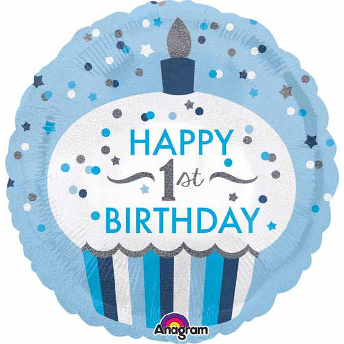Cupcake Boy 1St Birthday Decoration Package