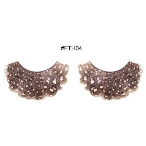 "Dark Brown Feather With White Polka Dots - Fth04"
