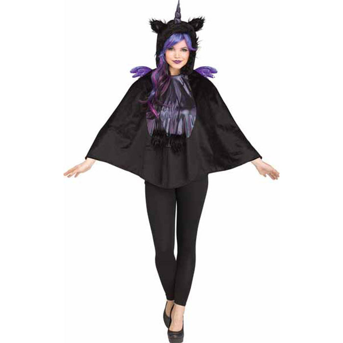 "Dark Unicorn Fantasy Poncho For Kids (Size Os 4-14)"