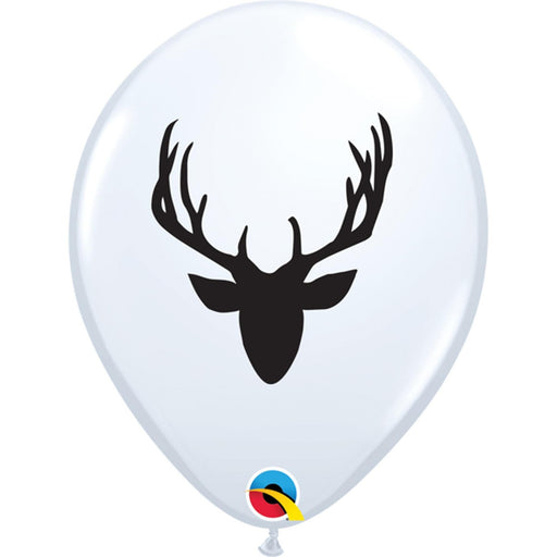 "Deer With Antlers - 11" White 2Side Holiday Decor (50/B)"