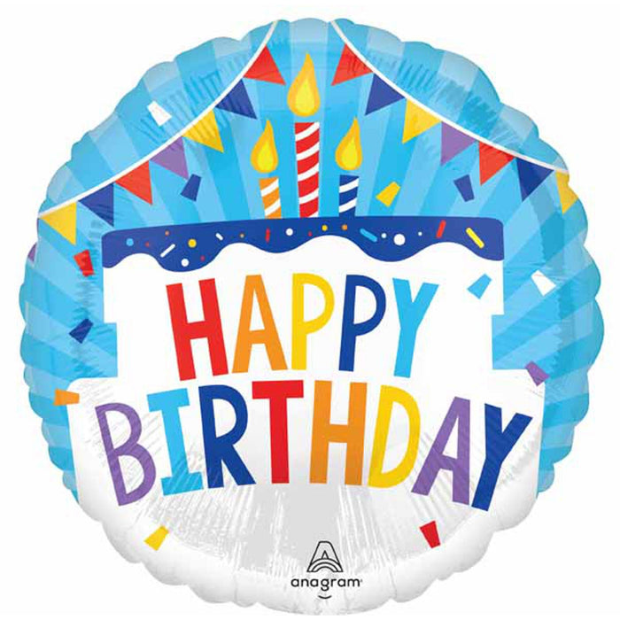 Exquisite 18" Tiered Cake For Any Occasion - Hbd Rnd Hx S40 Pkg