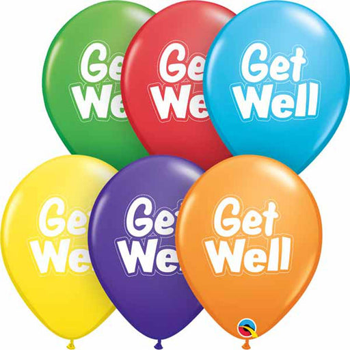 "Get Well Dashed Outline Balloons - 50 Pack"