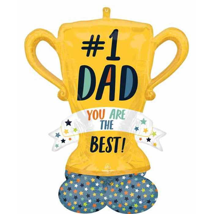 43″ Best #1 Dad Trophy AirLoonz Foil Balloon (1/Pk)