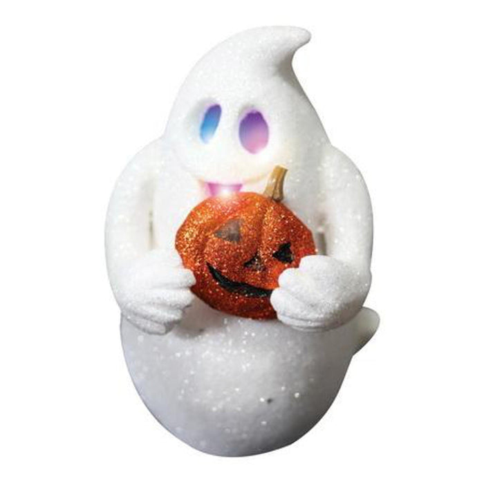 "Glitter Ghost Light Up Decoration - 10"X6""