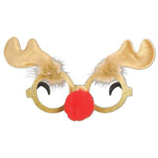Glitter Reindeer Glasses - Christmas Glasses