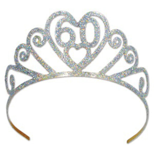 Radiant Celebration Glittered Metal 60 Tiara in Silver (1/Pk)