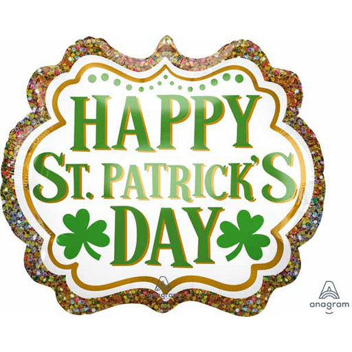 "Glittery Shamrock Shapes For St. Patrick'S Day - 3 Pack 25" P35"