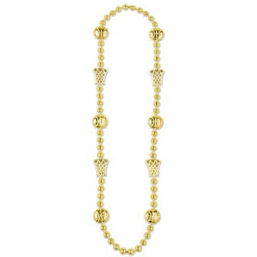 Gold Basketball Beads - 36" Long (1/Card)